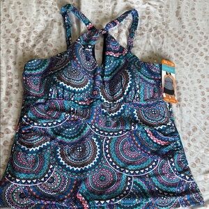 Christina Blue and Purple One Piece Swimsuit with Intricate Design